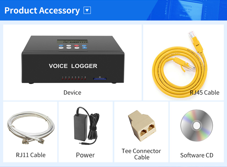 เครื่องบันทึกเสียงโทรศัพท์สำนักงาน Voice Logger แบบ Standalone