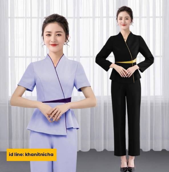 ชุดนวดสปา ชุดคลินิกความงาม ชุดเสริมสวย ต้อนรับ