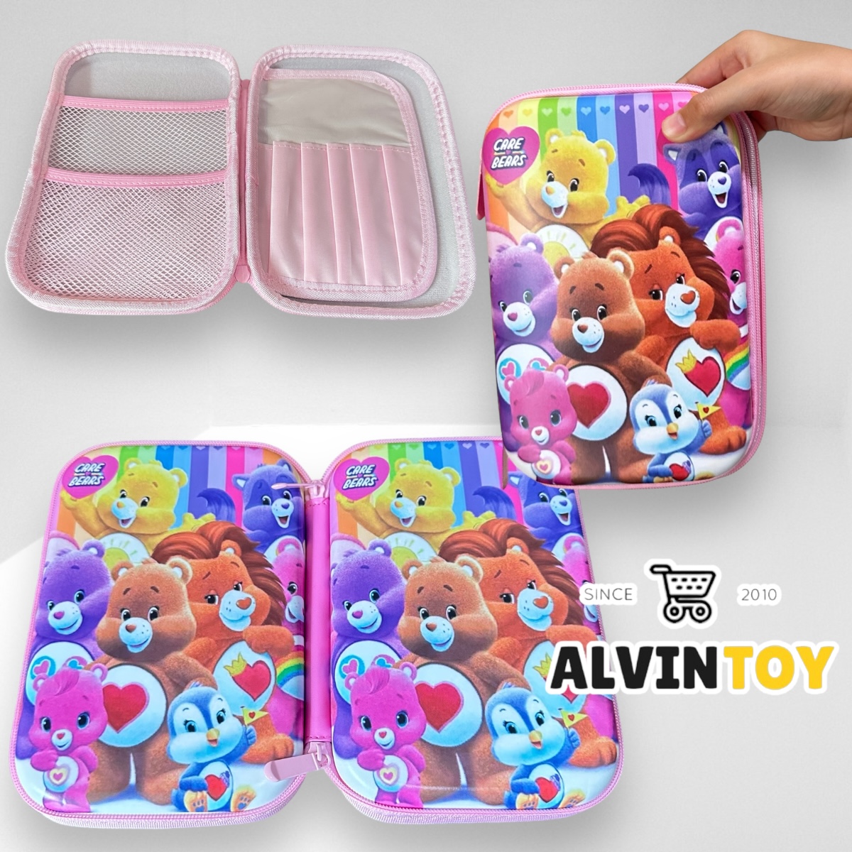 กระเป๋าดินสอไฟเบอร์ซิปรอบ CARE BEARS ตุ๊กตาแคร์แบร์