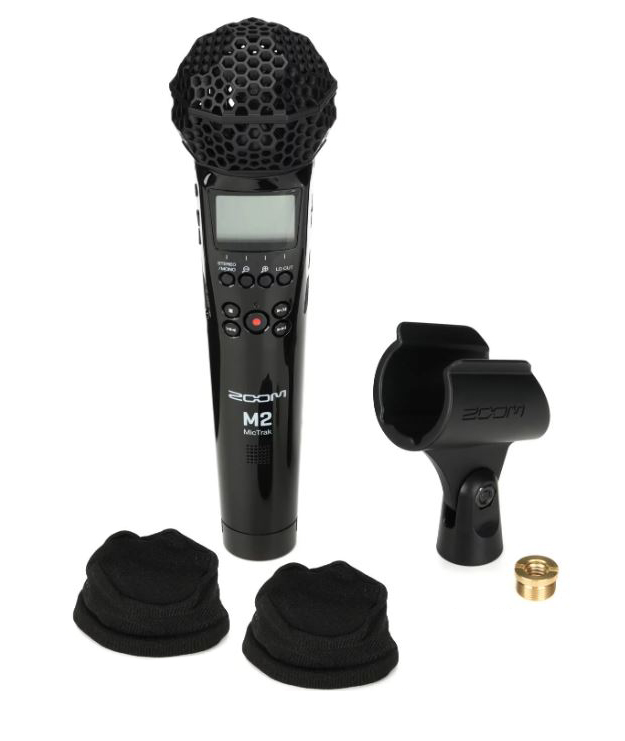 Zoom M2 *ของแท้ประกันศูนย์* MicTrak Stereo Microphone Recorder ไมค์บันทึกเสียงแบบสเตอริโอ ฟรี!! Windscreen, Mic Clip