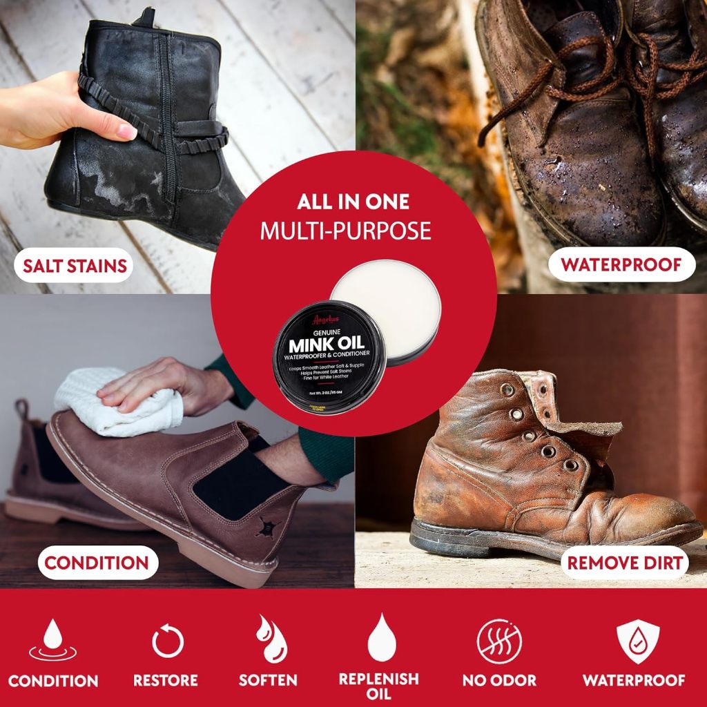 ANGELUS GENUINE MINK OIL PASTE ครีมช่วยบำรุง และถนอมหนัง ขนาด 3oz. Made in USA