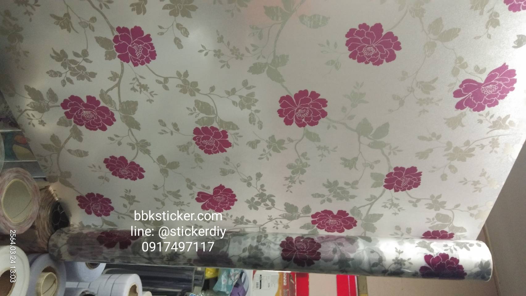 สติ๊กเกอร์ฝ้าติดกระจก แบบมีกาวในตัว GS9678 (หน้ากว้าง 90cm) เมตรละ 89 บาท