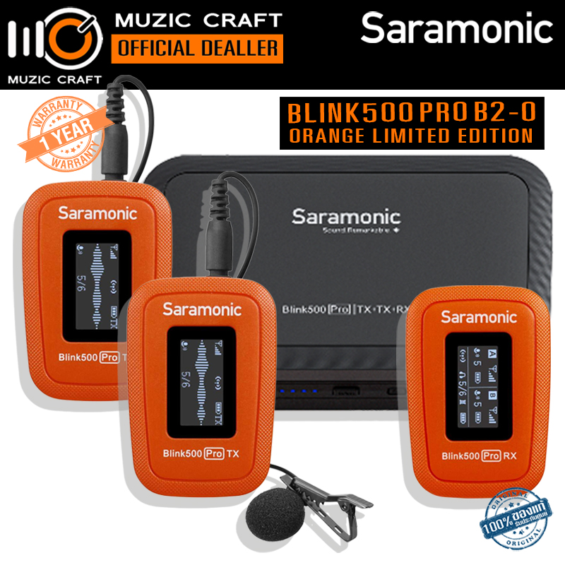 Saramonic Blink 500 Pro B2-O *ของแท้รับประกัน 1ปี* Wireless Lavalier Microphone System, ไมค์ไร้สาย, หนีบปกเสื้อ