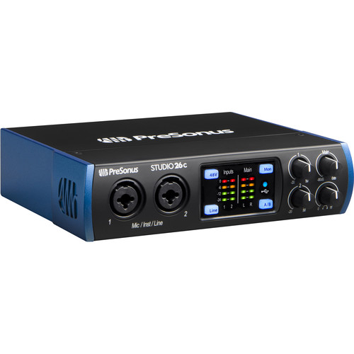 PreSonus Studio 26C *ของแท้รับประกัน 1ปี* USB Type-C ออดิโอ อินเตอร์เฟส 2อิน /4เอ้าท์ 24-Bit/ 192 kHz รองรับ Mac/PC สำหรับบันทึกเสียง, ทำเพลง, ไลฟ์สด, สตรีม, ออนไลน์ ฟรี!! ซอฟต์แวร์ Studio one artist ฯลฯ