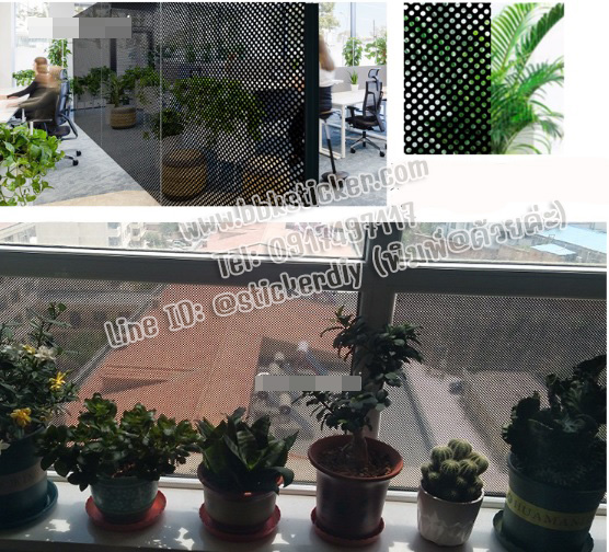 สติ๊กเกอร์ซีทรูติดกระจก สีดำ (หน้ากว้าง 90 cm.) เมตรละ 149 บาท