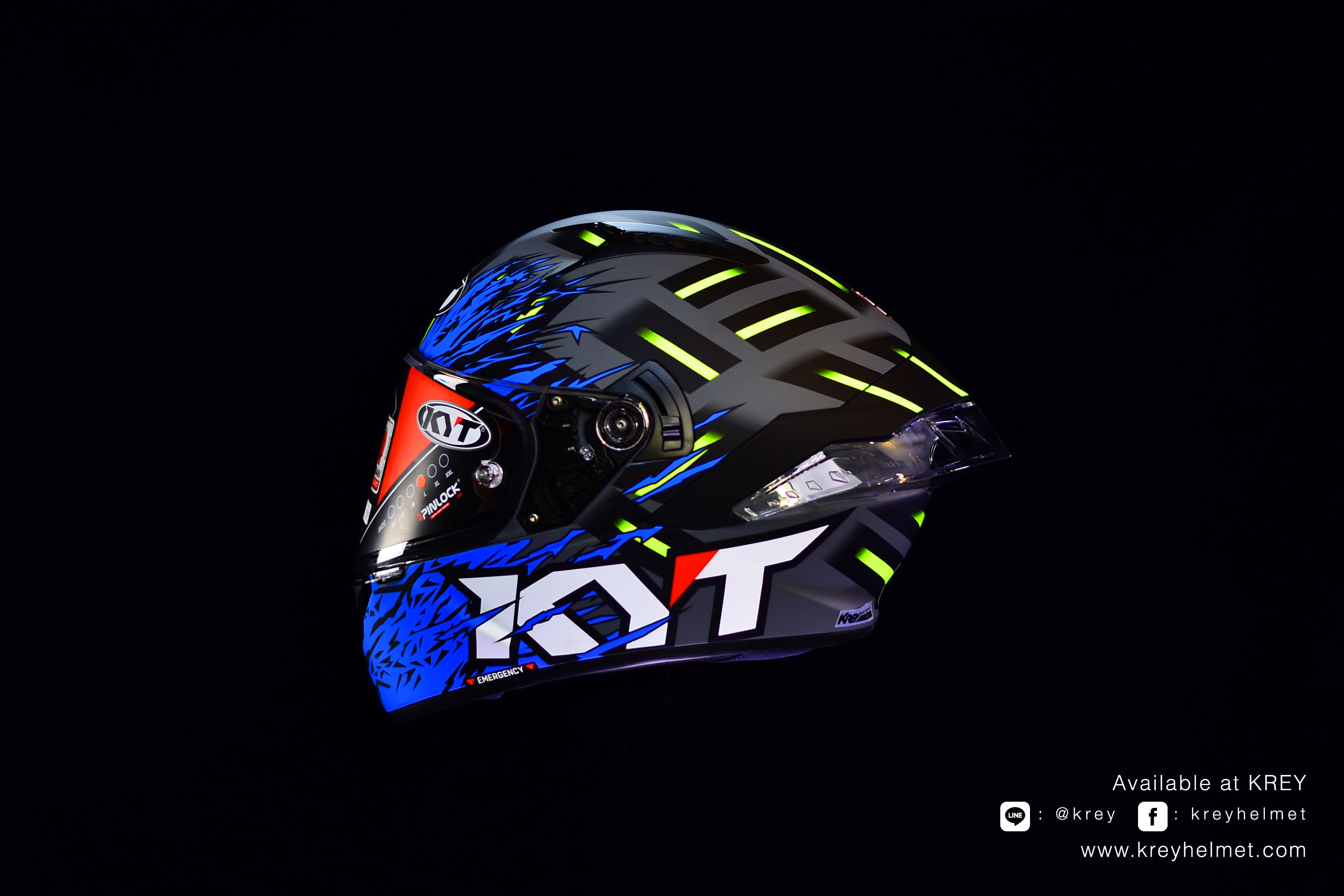 KYT model NFR Flaming Matt Grey/Blue