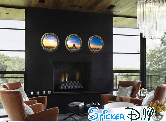 Wall sticker สติ๊กเกอร์ติดผนัง 3D Eiffel Tower สไตล์ A (Freesize)