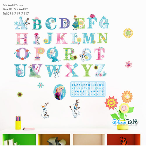 Transparent Wall Sticker สติ๊กเกอร์ติดผนัง FROZEN Aphabet (กว้างfree.xสูงfree.)