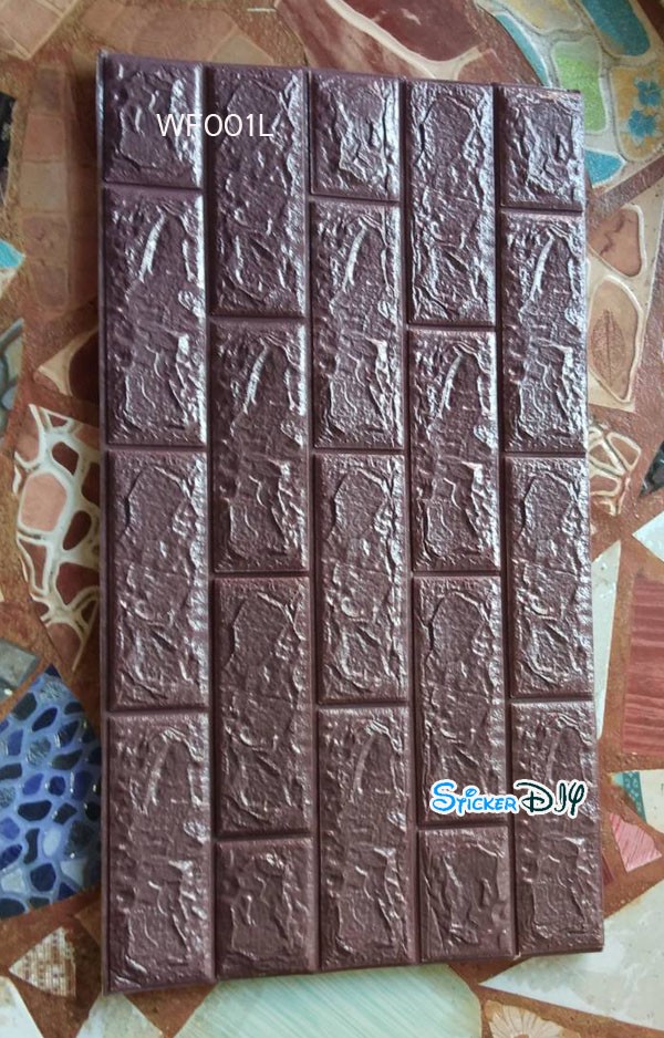 วอลเปเปอร์โฟม 3D วอลเปเปอร์ติดผนัง แบบโฟมลายอิฐนูน WF001L (ขนาด70x77CM)