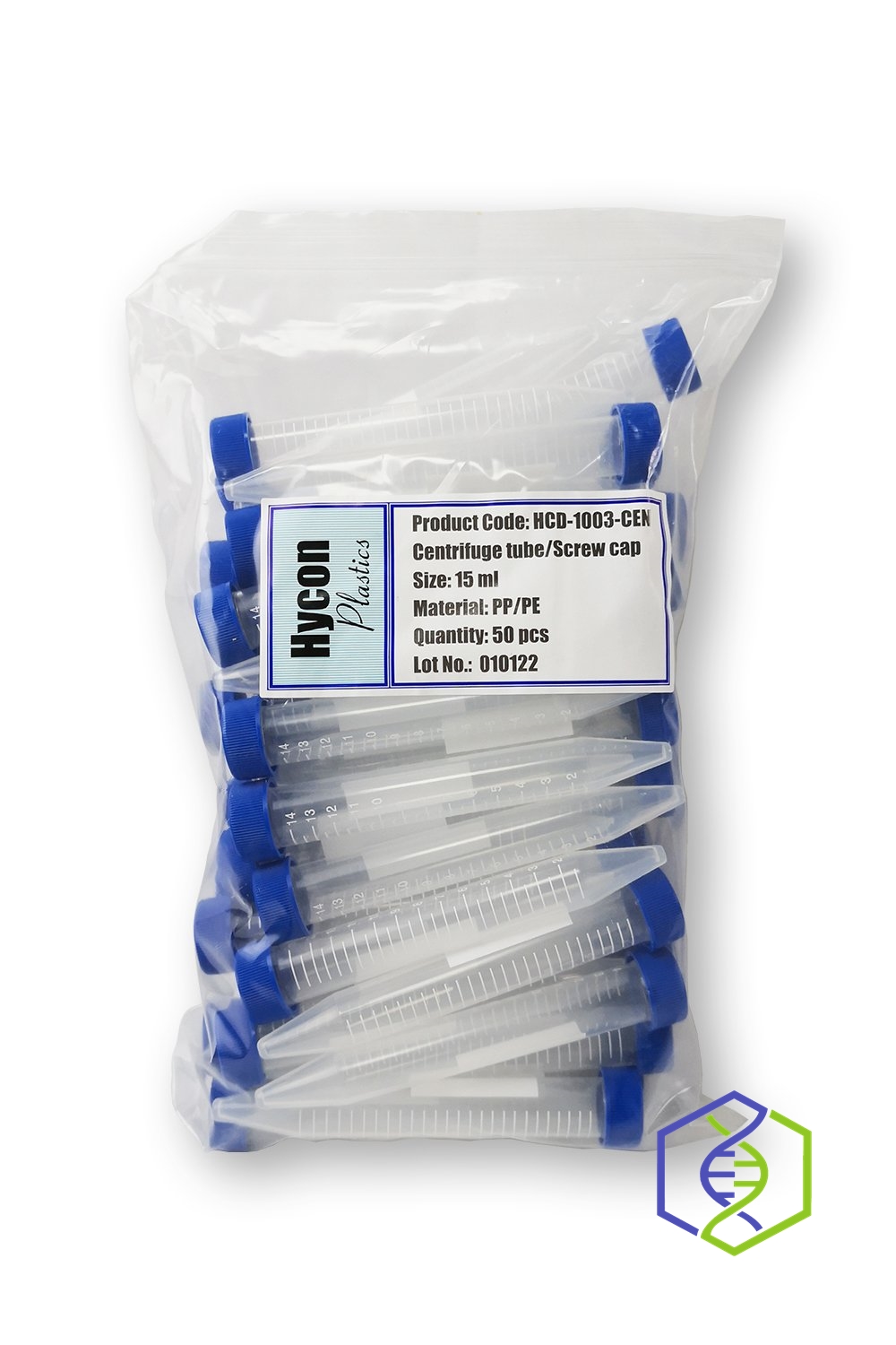 15ml Centrifuge Tube PP ,Blue Screw Cap ยี่ห้อ HYCON