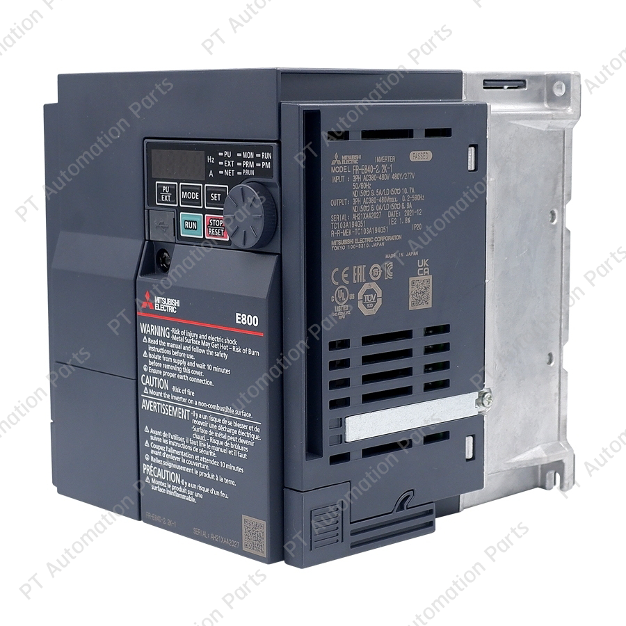 (ใหม่ไม่มีกล่อง) Mitsubishi FR-E840-2.2K-1 Inverter 2.2KW 3HP Input 3⌀ 380-480VAC Output 3⌀ 380-480VAC 0.2-590Hz E800 Series มิตซูบิชิ อินเวอร์เตอร์ เครื่องควบคุมความเร็วรอบมอเตอร์ 3 แรงม้า