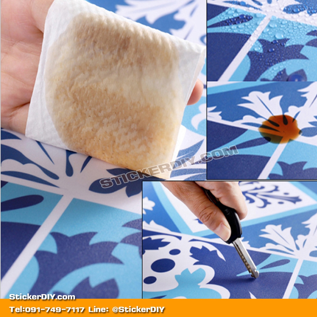 Wall Sticker สติ๊กเกอร์กระเบื้องโบราณ GW02A (กว้าง50cm.xสูง50cm.)