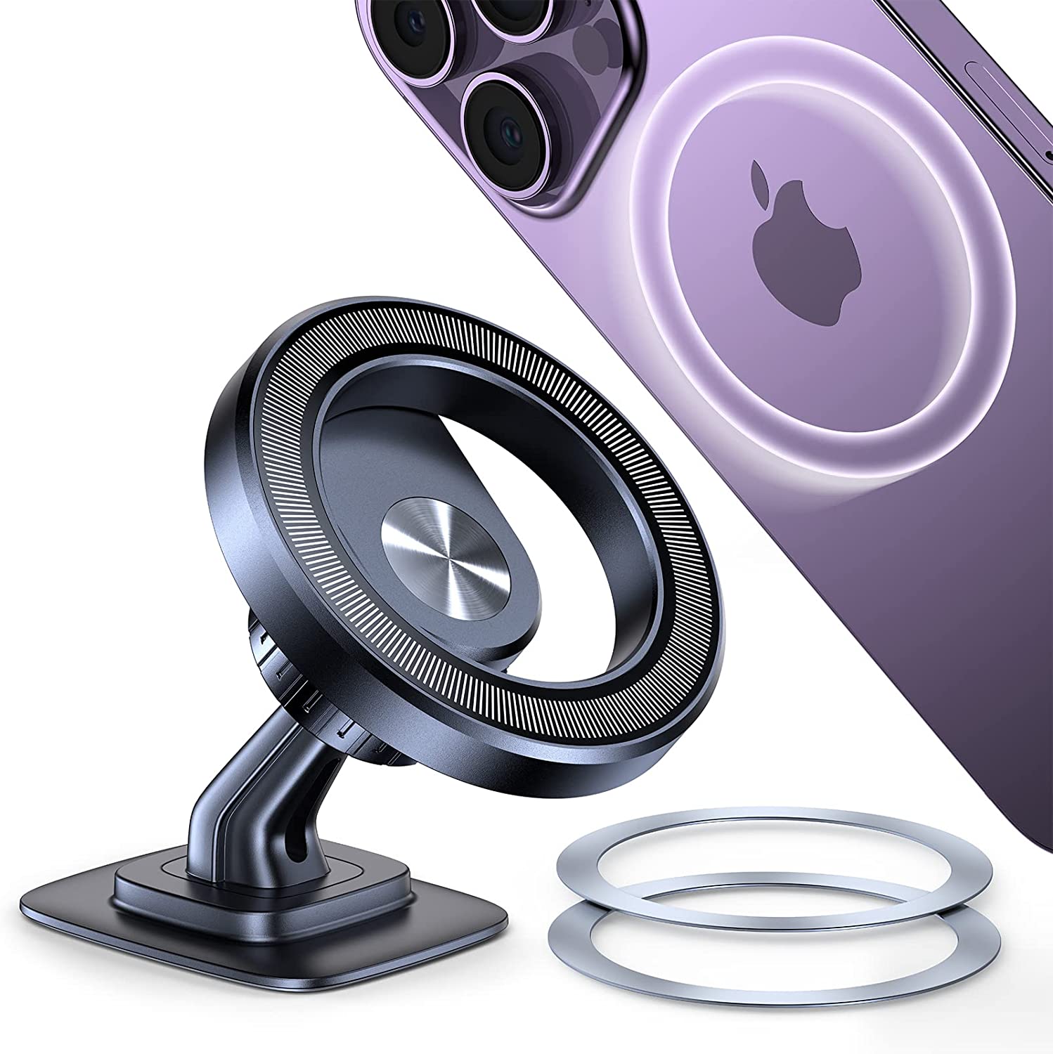 OQTIQ for MagSafe Phone Mount Magnetic Phone Holder for Tesla Car Dash Mount Phone Holder Fit Curved Surface Flexible Rotation