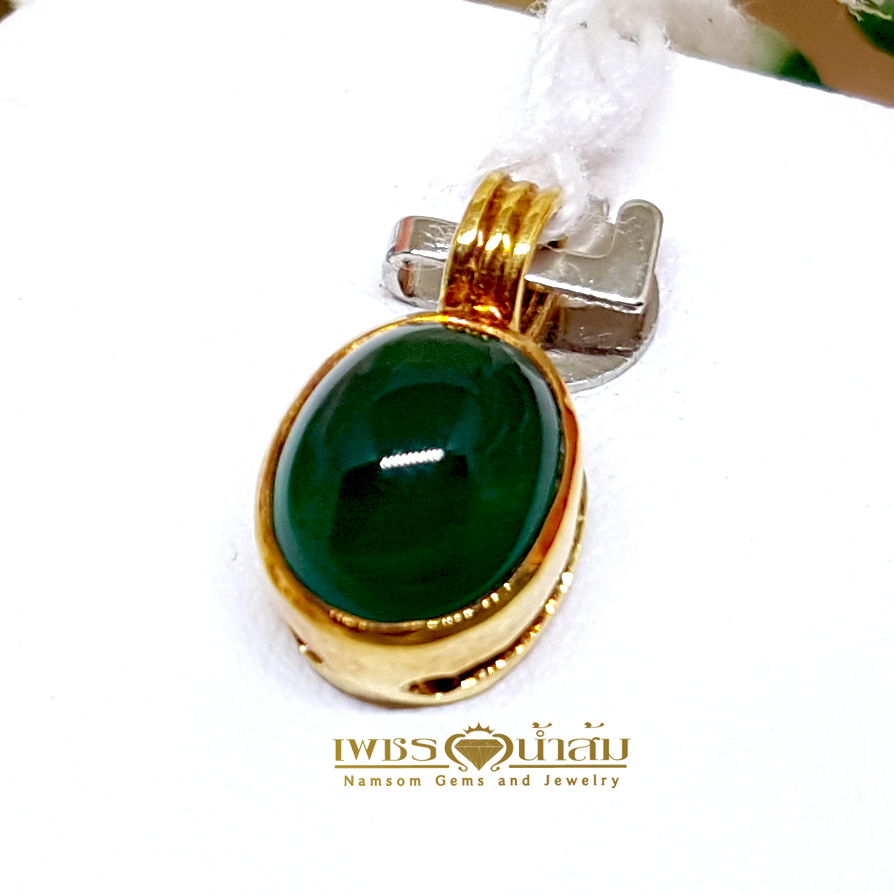 จี้พลอย Green Agate สีเขียว ชิ้นเล็กน่ารัก