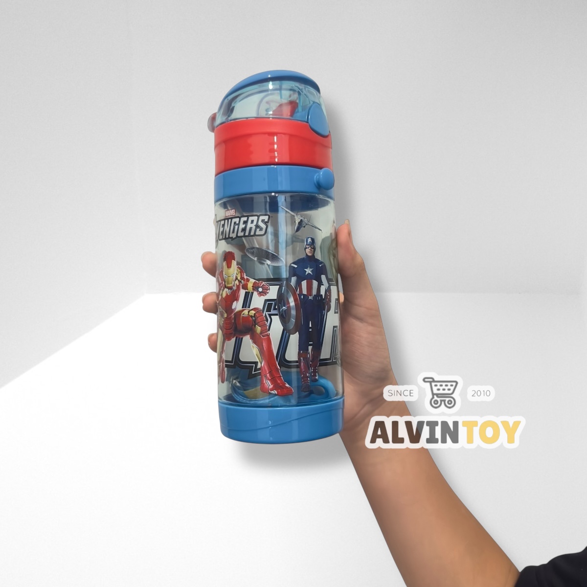 กระติกน้ำเด็ก อเวนเจอร์ มีหลอดดูด 500 ml ขนาด 7x20 cm.