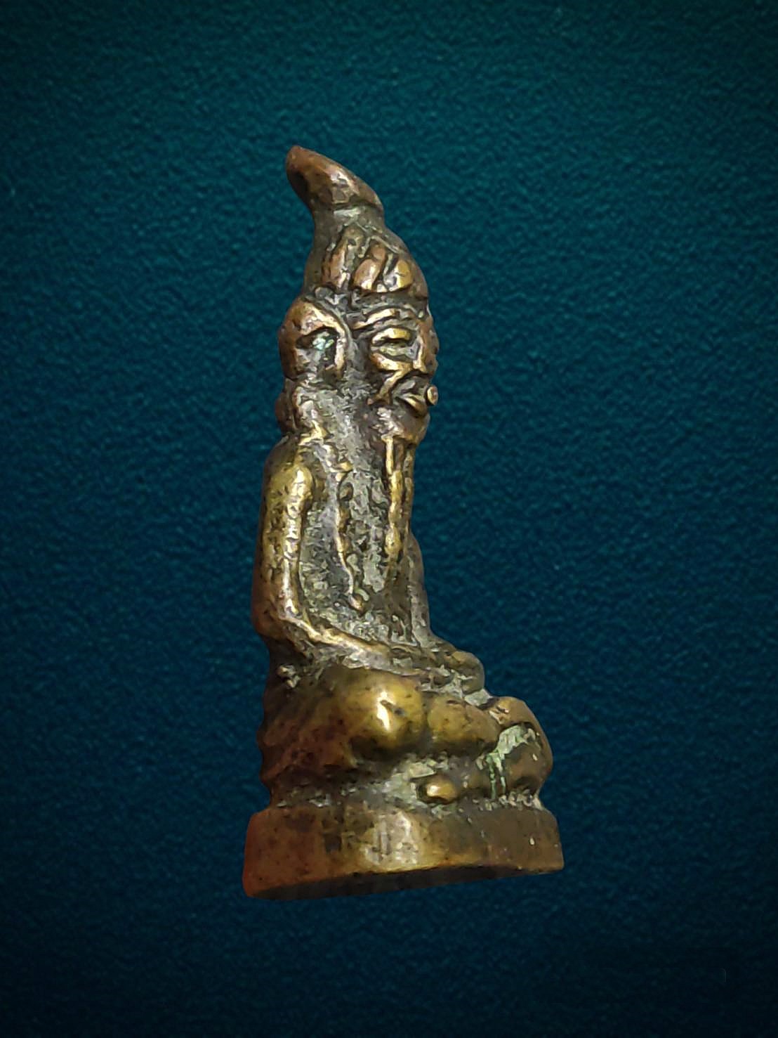 ฤาษีหล่อโบราณ วัดถ้ำเขาฤาษีเขามายอ จ.ปัตตานี ปี 2495 พิมพ์ใหญ่ เนื้อทองแดง