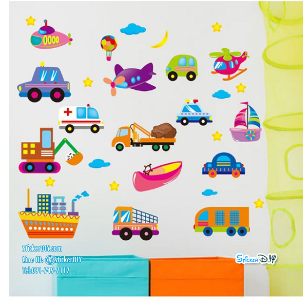 Transparent wall sticker สติ๊กเกอร์ติดผนัง ยานพาหนะ XL2008 (กว้างfree.xสูงfree.)