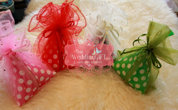 กระเป๋าบะจ่าง คละสีคละลาย แพ็คถุงผ้าแก้ว