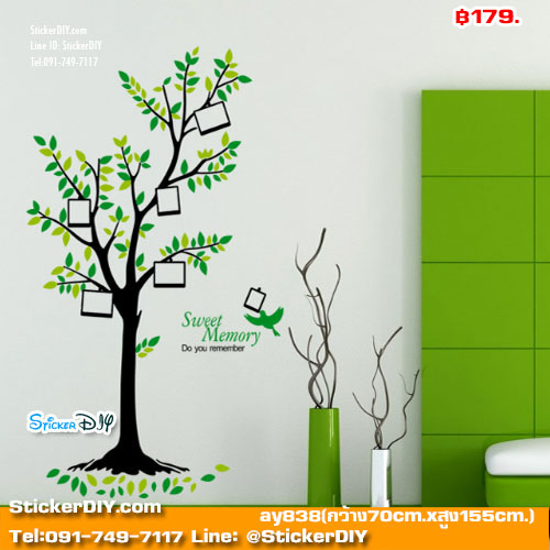 Transparent Wall Sticker สติ๊กเกอร์ติดผนัง กรอบรูปต้นไม้ Sweet memory (กว้าง70cm.xสูง155cm.)