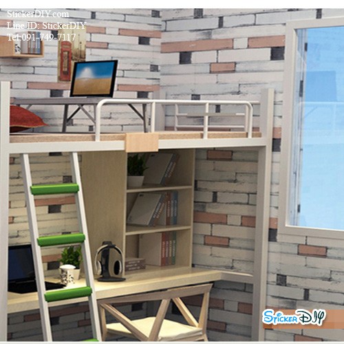 (กว้าง45cm.xยาว10m.)Wallpaper sticker วอลเปเปอร์แบบกาวในตัว LINE สไตล์B