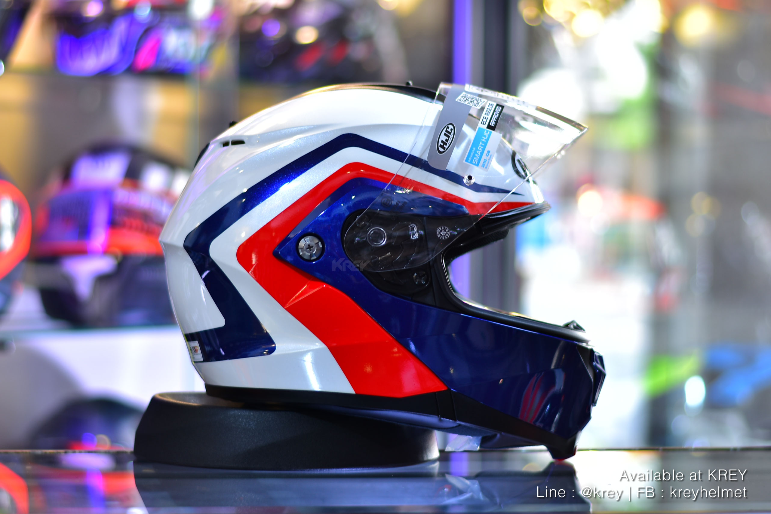 HJC model C91N NEPOS White Blue Red