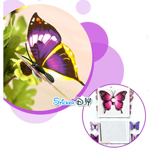PVC Wall sticker สติ๊กเกอร์ติดผนัง 3D butterfly สไตล์E (กว้างfree.xสูงfree.)