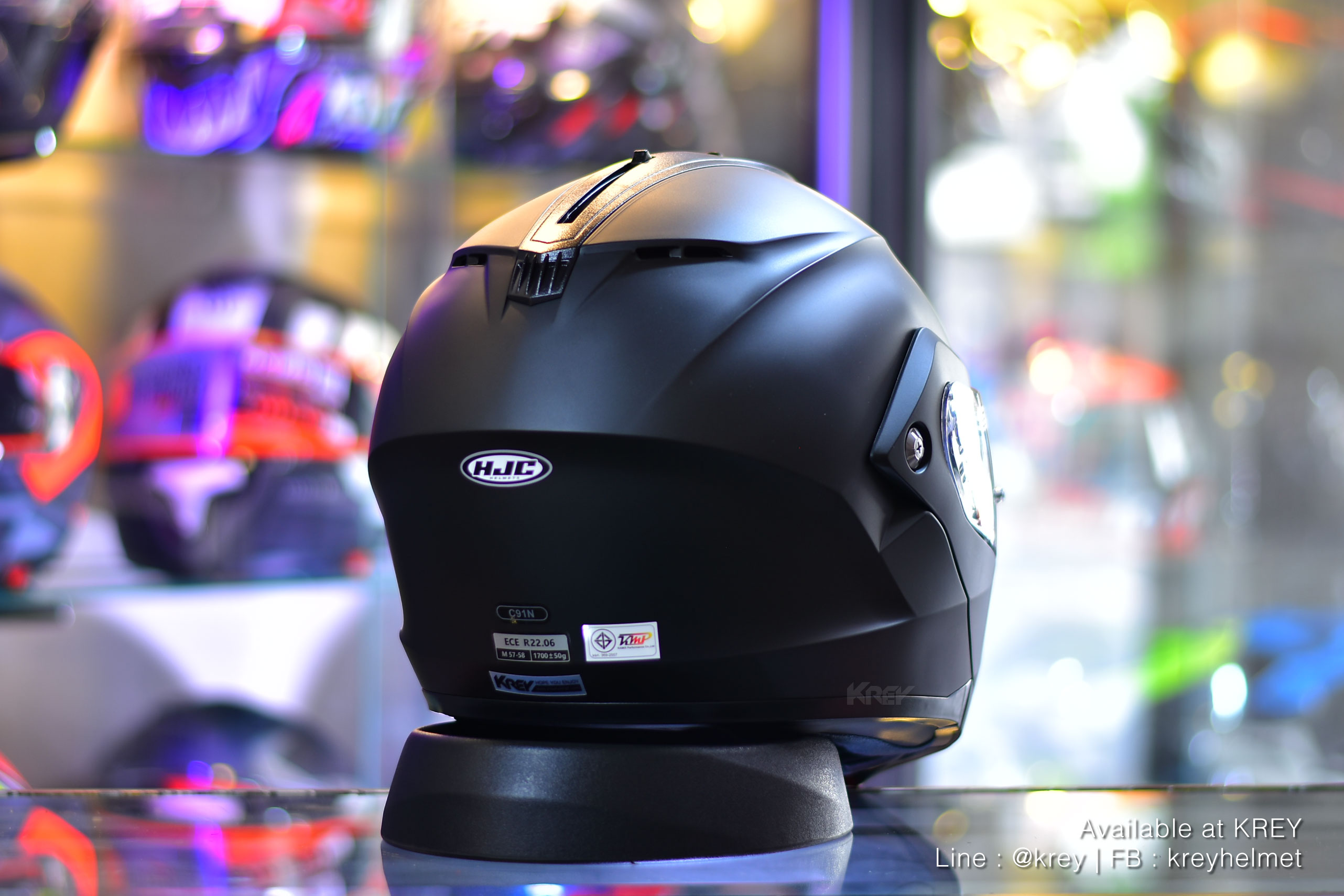 HJC model C91N SOLID SEMI FLAT BLACK