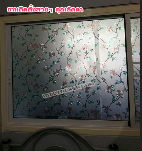 ฟิล์ม PVC สูญญากาศติดกระจก กันร้อน/กันรังสียูวี "Vintage Flowers"G104 (หน้ากว้าง90cm.) เหลือเมตรละ 159 บาท