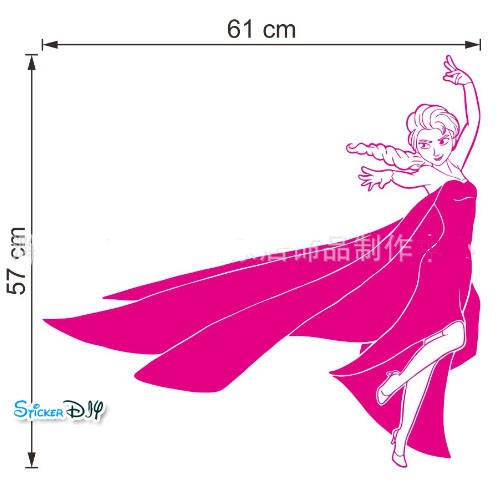 Vinyl wall sticker สติ๊กเกอร์ติดผนัง Frozen สไตล์D (กว้าง61cm.xสูง57cm.)