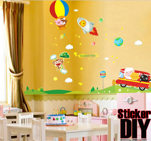 Transparent Wall Sticker สติ๊กเกอร์ติดผนัง A GOOD TRIP (กว้าง180cm.xสูง140cm.)