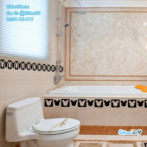 Transparent Wall Sticker สติ๊กเกอร์ติดผนังแต่งขอบ MICKEY (กว้าง400cm.xสูง12cm.)