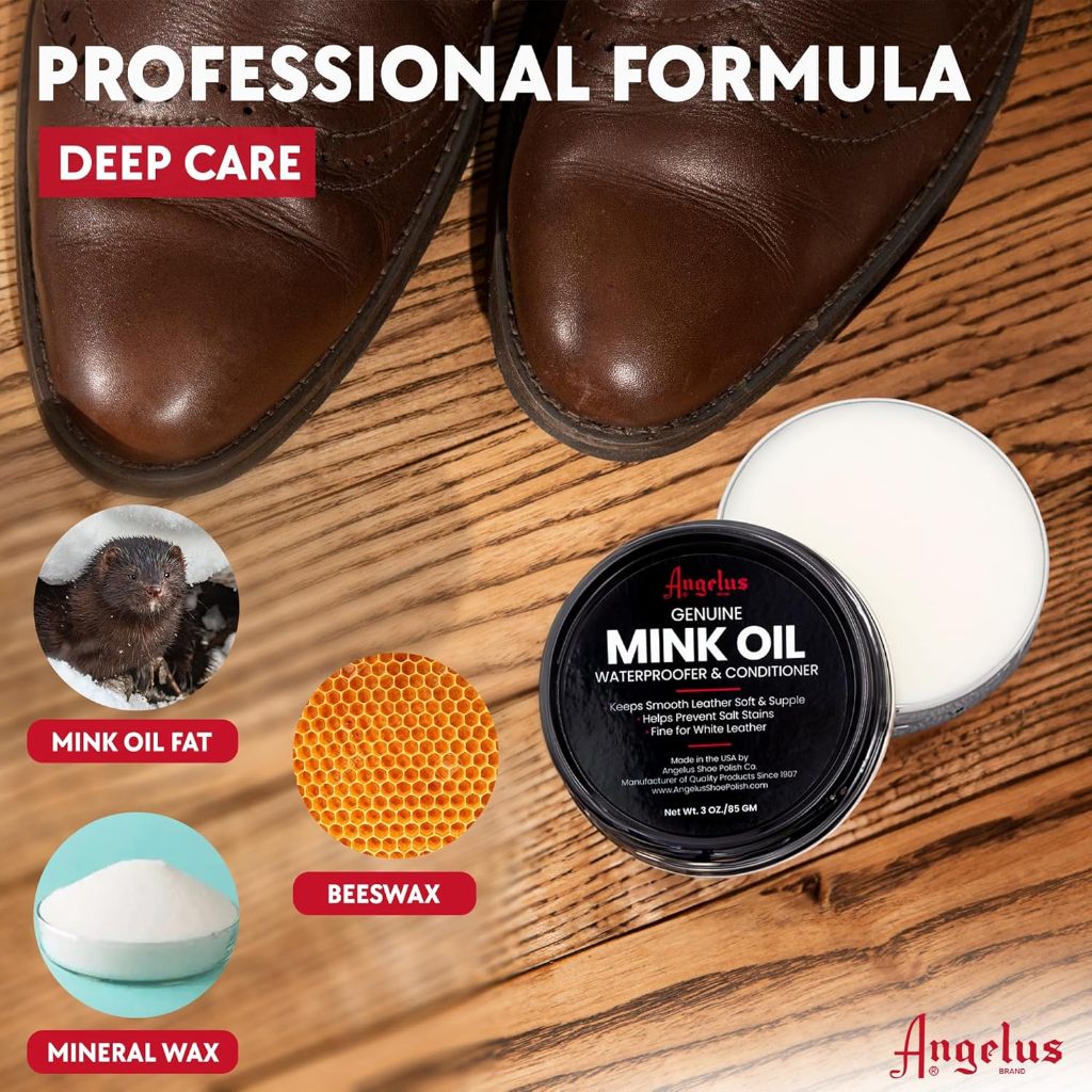 ANGELUS GENUINE MINK OIL PASTE ครีมช่วยบำรุง และถนอมหนัง ขนาด 3oz. Made in USA