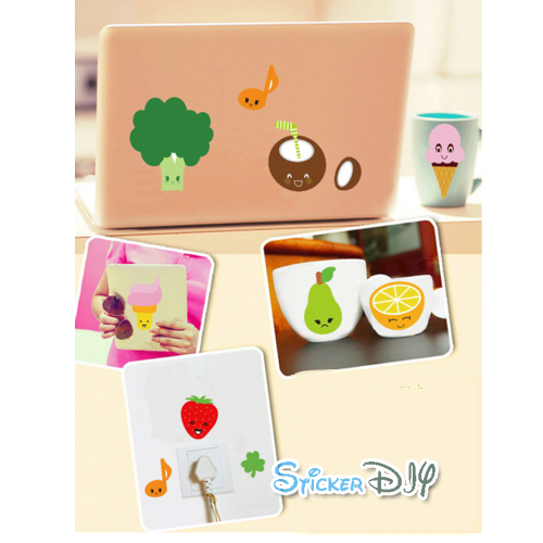 Transparent wall sticker สติ๊กเกอร์ติดผนัง MIX Fruits and vegetables (กว้างFree.xสูงFree.)