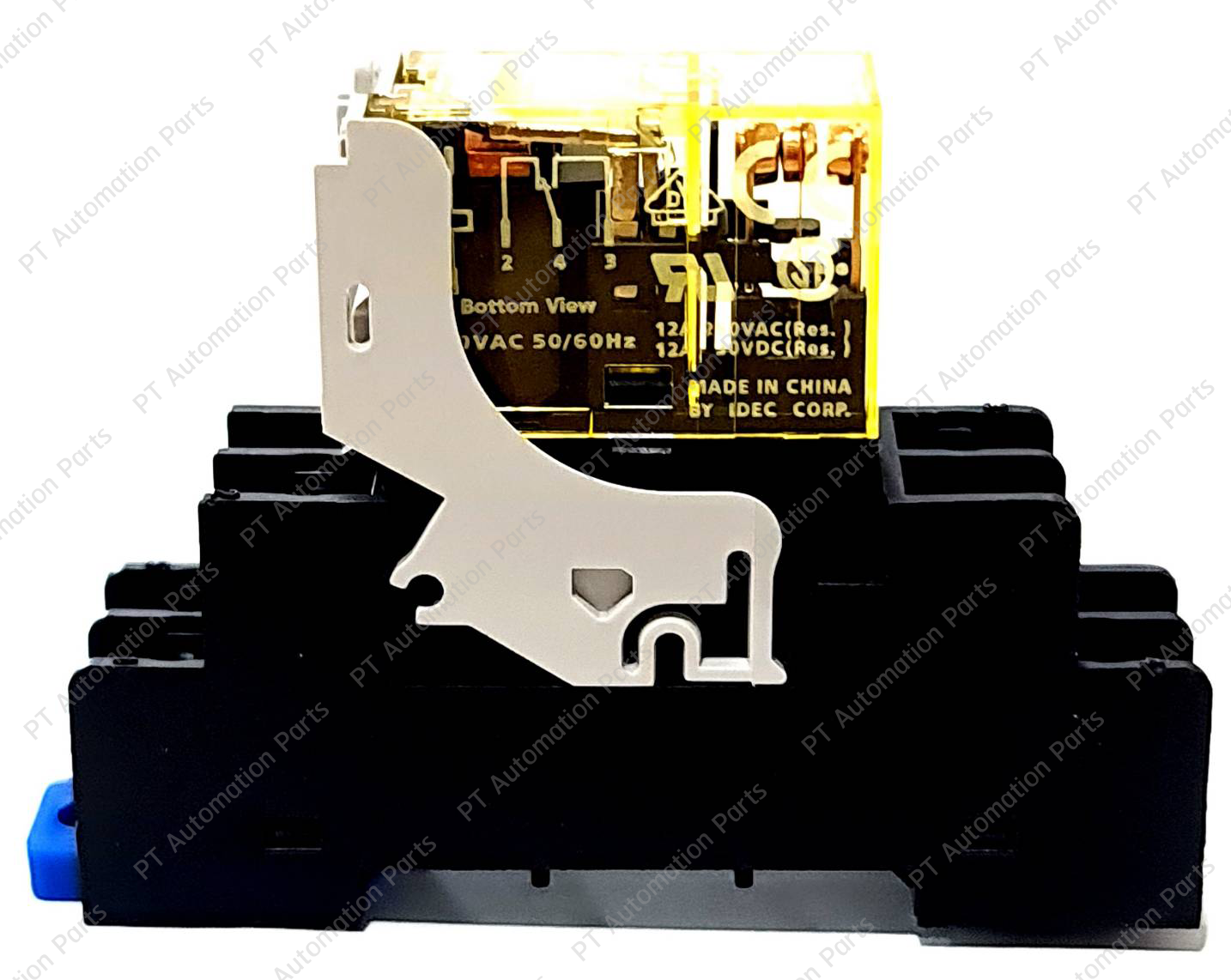 รีเลย์พร้อมซ็อกเก็ต IDEC RJ1S-CL-A220 SJ1S-05B 220VAC 12A 1 คอนแทค 5 ขา มีไฟแสดงสถานะ LED Slim Power Relay with Socket