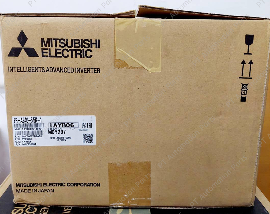 Mitsubishi FR-A840-5.5K-1 Inverter 5.5KW 7.5HP Input 3-Phase 380-500VAC Output 3-Phase 380-500VAC 0.2-590Hz A800 Series High Performance Inverter มิตซูบิชิ อินเวอร์เตอร์ เครื่องควบคุมความเร็วรอบมอเตอร์