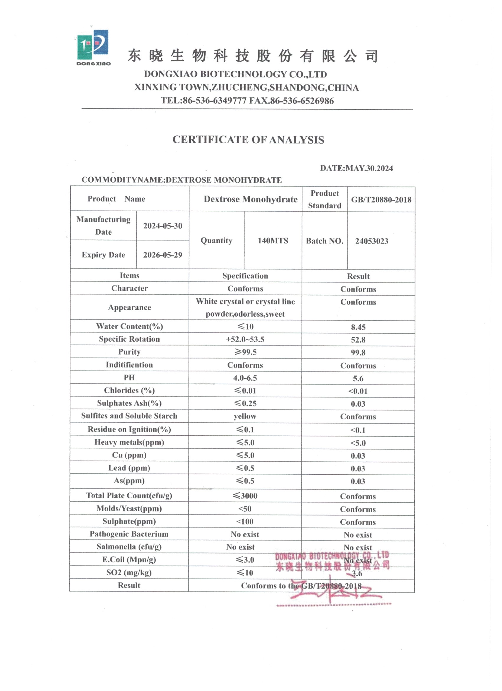 น้ำตาลกลูโคส Dextrose monohydrate (D-Glucose) เกรดอุตสาหกรรม บรรจุ 1,000 กรัม