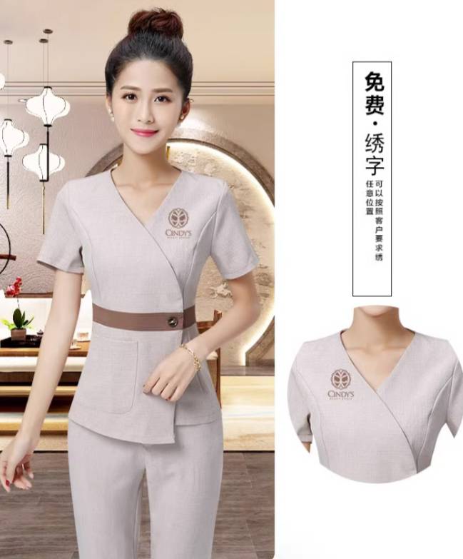 ชุดพนักงานนวดสปา ชุดพนักงานคลินิกความงาม ชุดพนักงานต้อนรับ