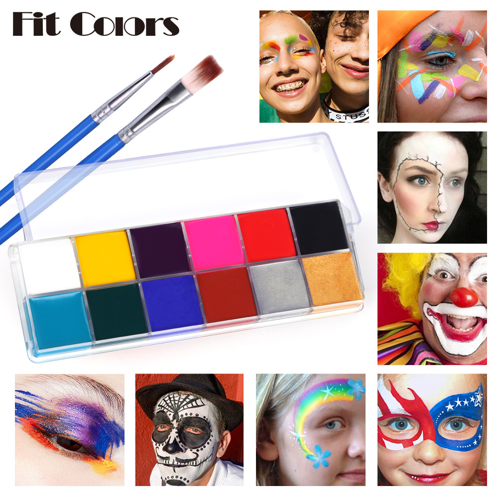 สีเพ้นท์ใบหน้า เพ้นท์ตัว เพ้นท์หน้า สีน้ำมัน Fit Colors Face & Body Paint 12 colors