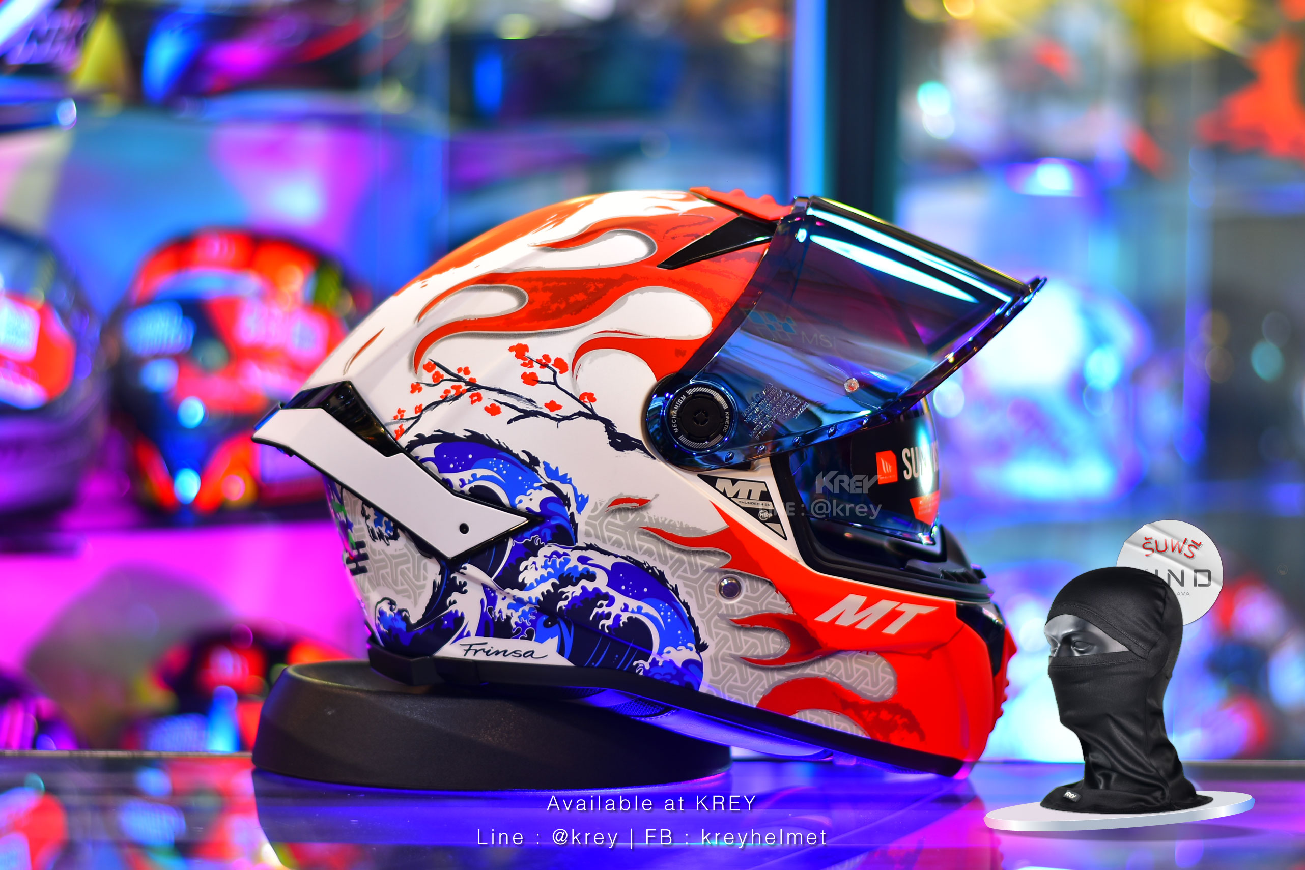 MT model THUNDER 4 SV YAMANAKA JAPAN GLASS WHITE RED MATT