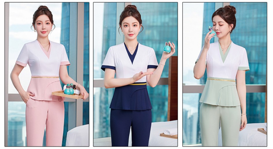 ชุดพนักงานนวดสปา ชุดสปา ชุดพนักงานเสริมสวยซาวน่า ชุดคลินิกความงาม