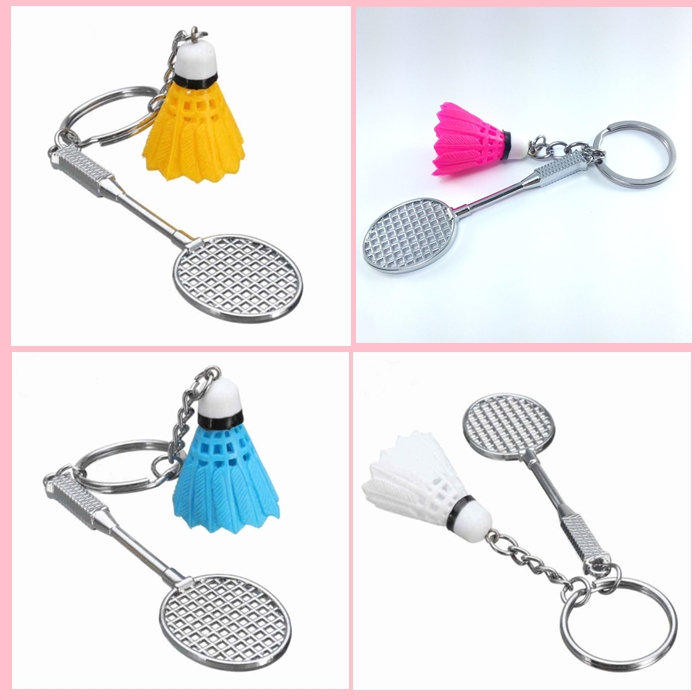 พวงกุญแจ ไม้แบดมินตันลูกขนไก่ แพ็คถุงแก้วพร้อมป้ายชื่อ