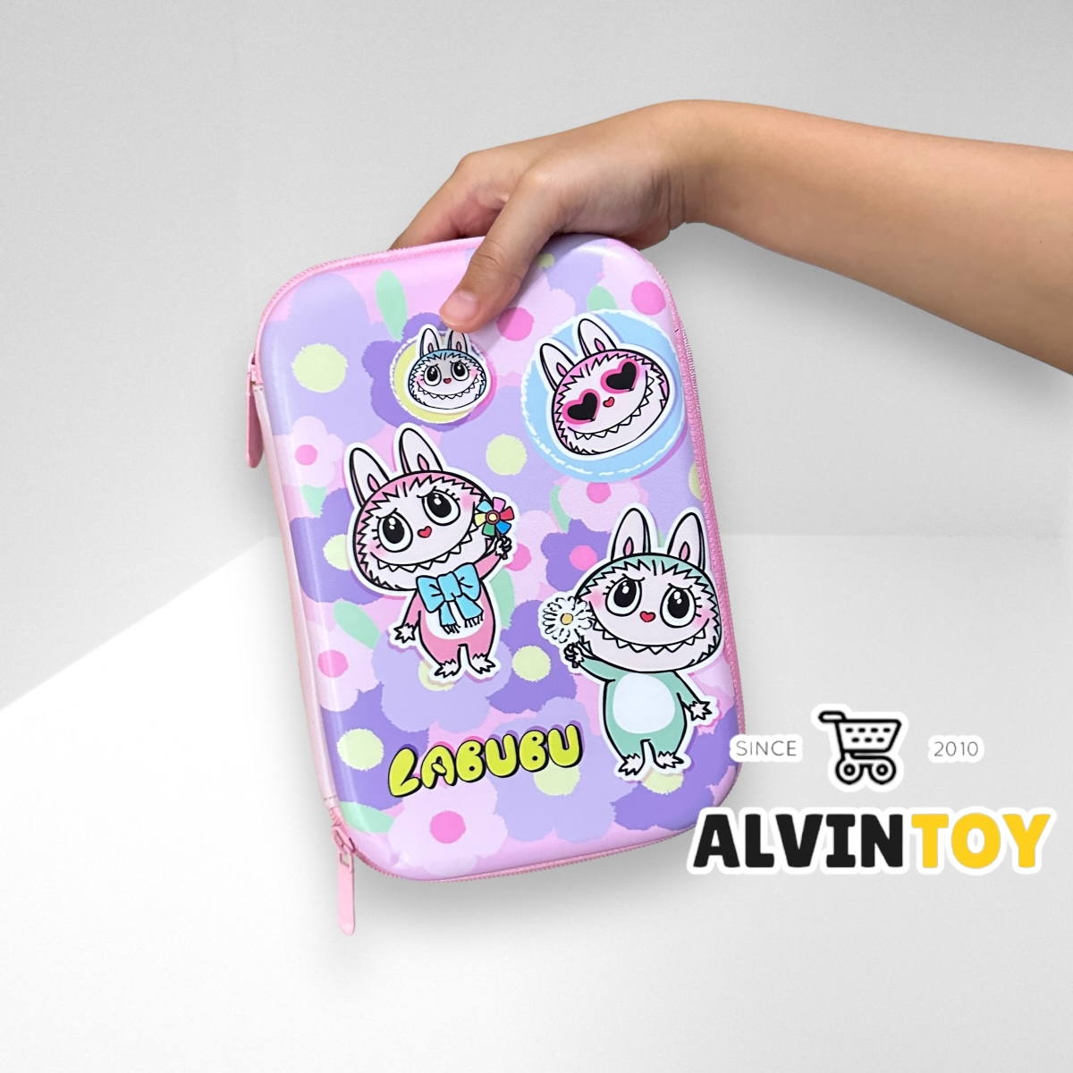 กระเป๋าดินสอไฟเบอร์ซิปรอบ ลาบูบู้ Labubu