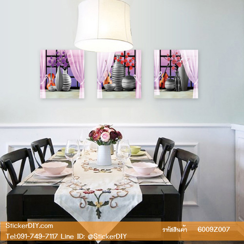 Wall Sticker สติ๊กเกอร์ติดผนัง 3D แจกันดอกไม้Z007 (Freesize)