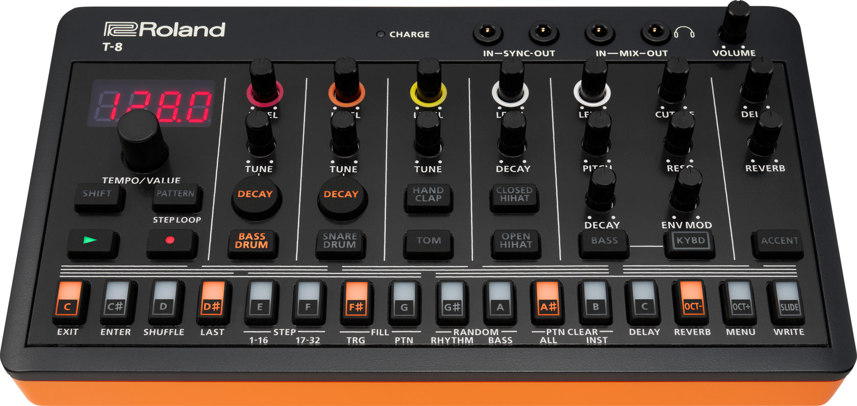 Roland AIRA Compact T-8 BEAT MACHINE *ของแท้รับประกันศูนย์* Rhythm Machine, Drum Machine, Bass Machine ฟรี!! สาย USB Cable