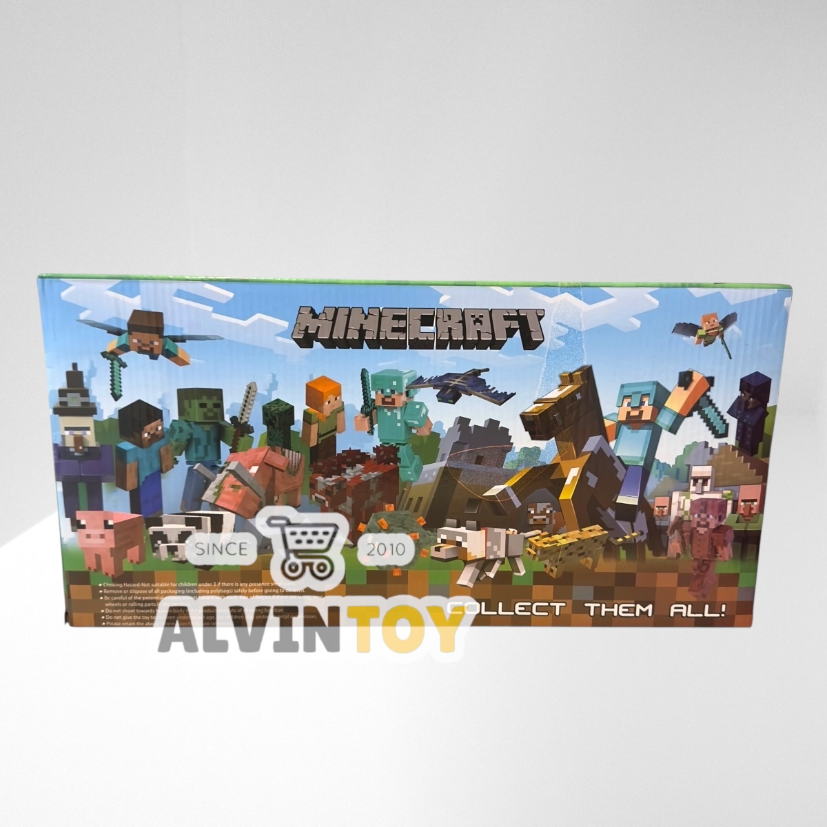 ชุดของเล่น Minecraft มายคราฟ พร้อมอาวุธ 11 ตัว ของเล่นโมเดลมายคราฟ กล่องใหญ่ สุดคุ้ม