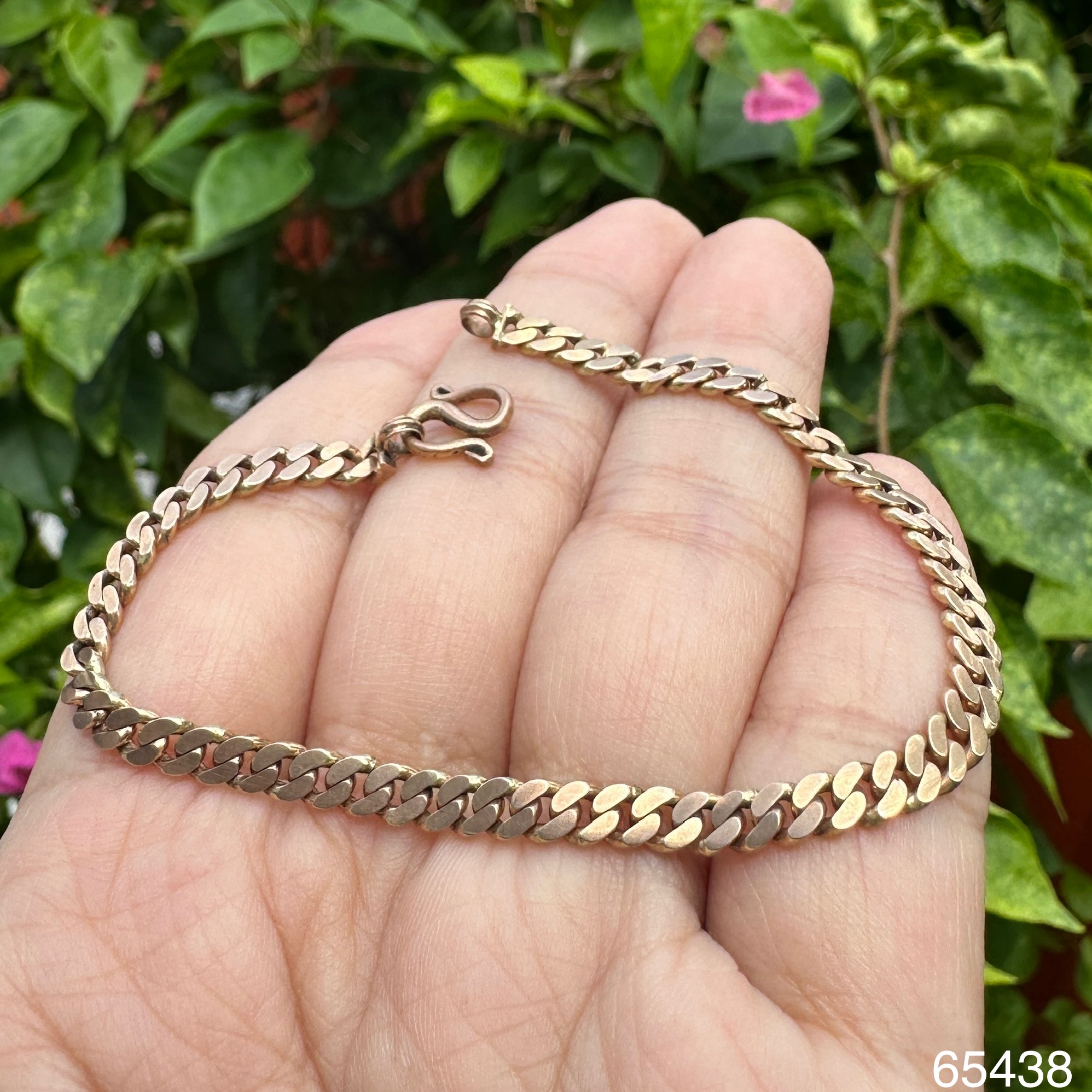รหัส 65438 สร้อยข้อมือ นาก40 ลายบิดแบน รอบเส้น ความยาว 17.00 ซม. นน. 7.32 g