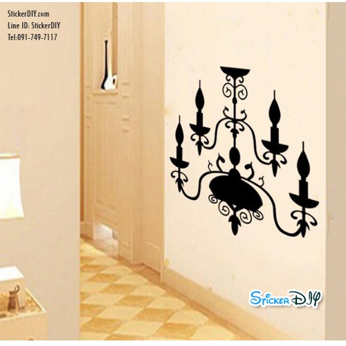 Vinyl wall sticker สติ๊กเกอร์ติดผนัง เชิงเทียน สไตล์B (กว้าง57.5cm.xสูง55cm.)