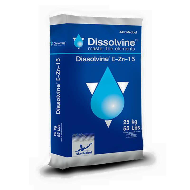 ธาตุสังกะสี(ซิงค์)คีเลตอีดีทีเอ 15% Dissolvine E-ZN-15 (EDTA Zn 15%; Aczonobel Netherland) บรรจุ 1 กิโลกรัม