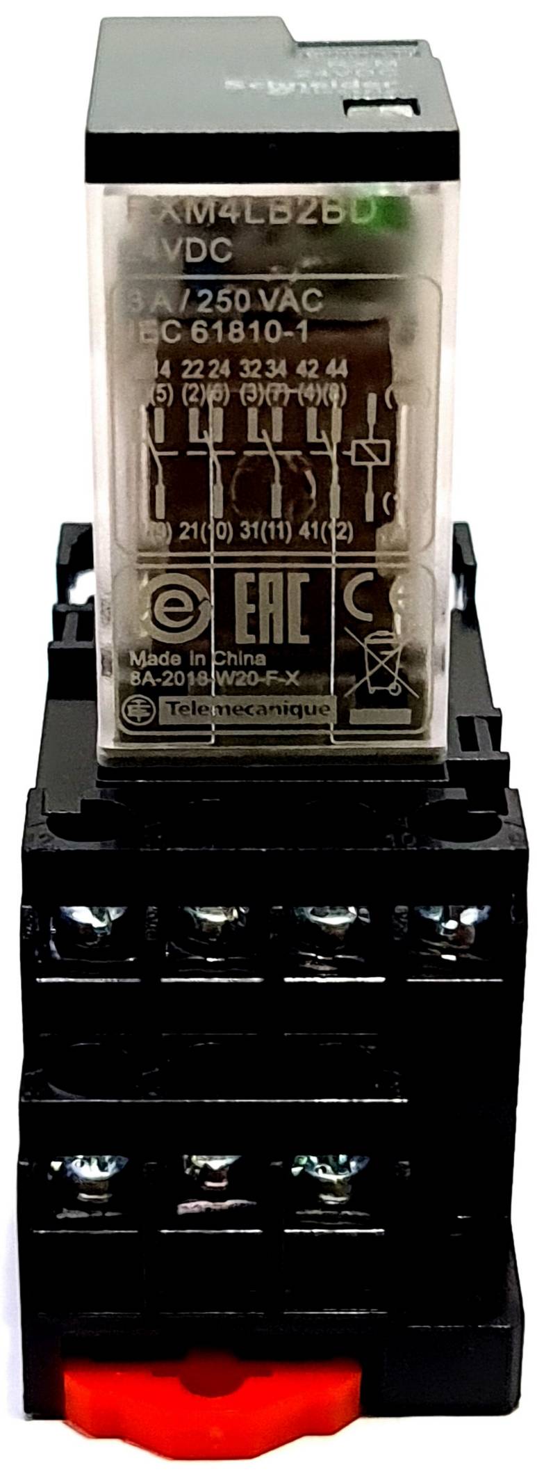 (แพ็ค/10ชุด) รีเลย์พร้อมซ็อกเก็ต ชไนเดอร์ Schneider Electric RXM4LB2BD RXZE1M4C 24VDC 3A 4คอนแทค 14ขา มีไฟแสดงสถานะ LED