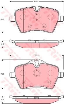 ผ้าดิสเบรคหน้า MINI Countryman R60 (ปี10+) / Front Brake Pads, TRW, 34119804735